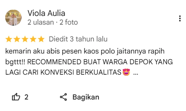 Ulasan Google pelanggan 3